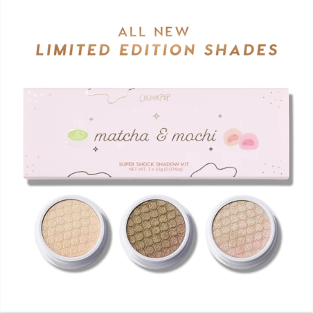 Zestaw cieni ColourPop - Matcha and Mochi- Super Shock Shadow Trio Kit